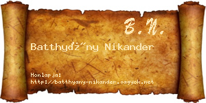 Batthyány Nikander névjegykártya